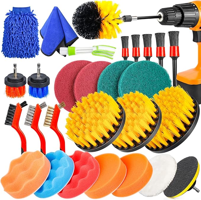 Juego de cepillos para cuidado coche